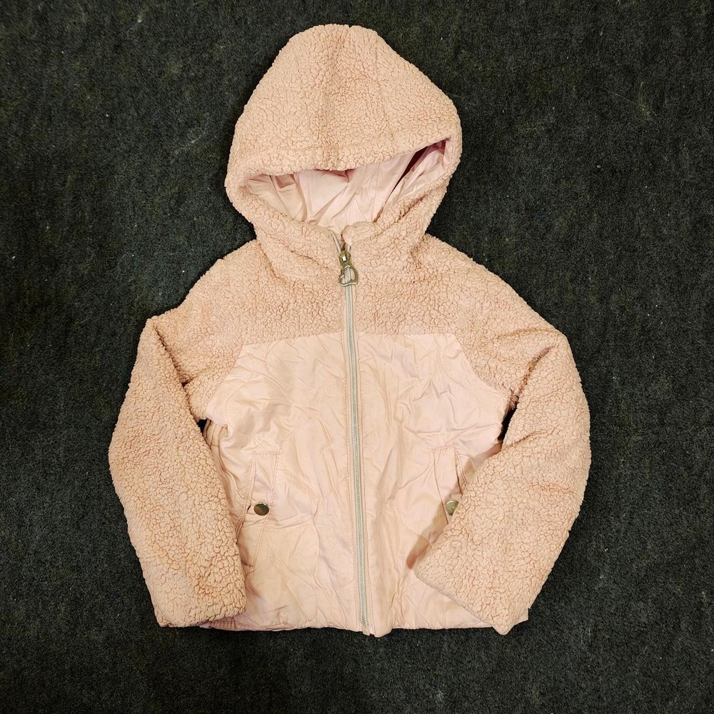 Swiss Alps Pink Sherpa Lined Hooded Quilted Jacket Kid Size 4